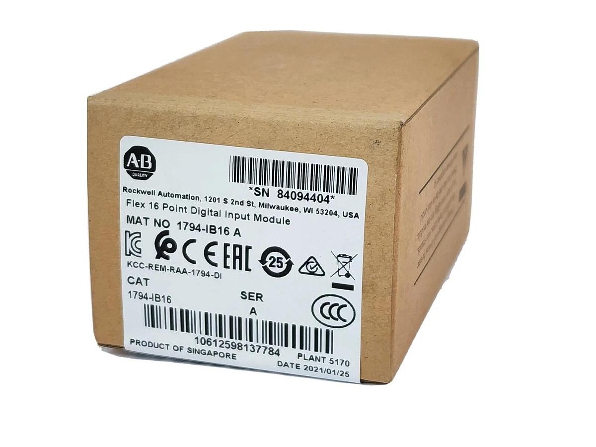 Used FACTORY SEALED ALLEN BRADLEY 1794-IB16 SER. A FLEX INPUT MODULE 16 POINT