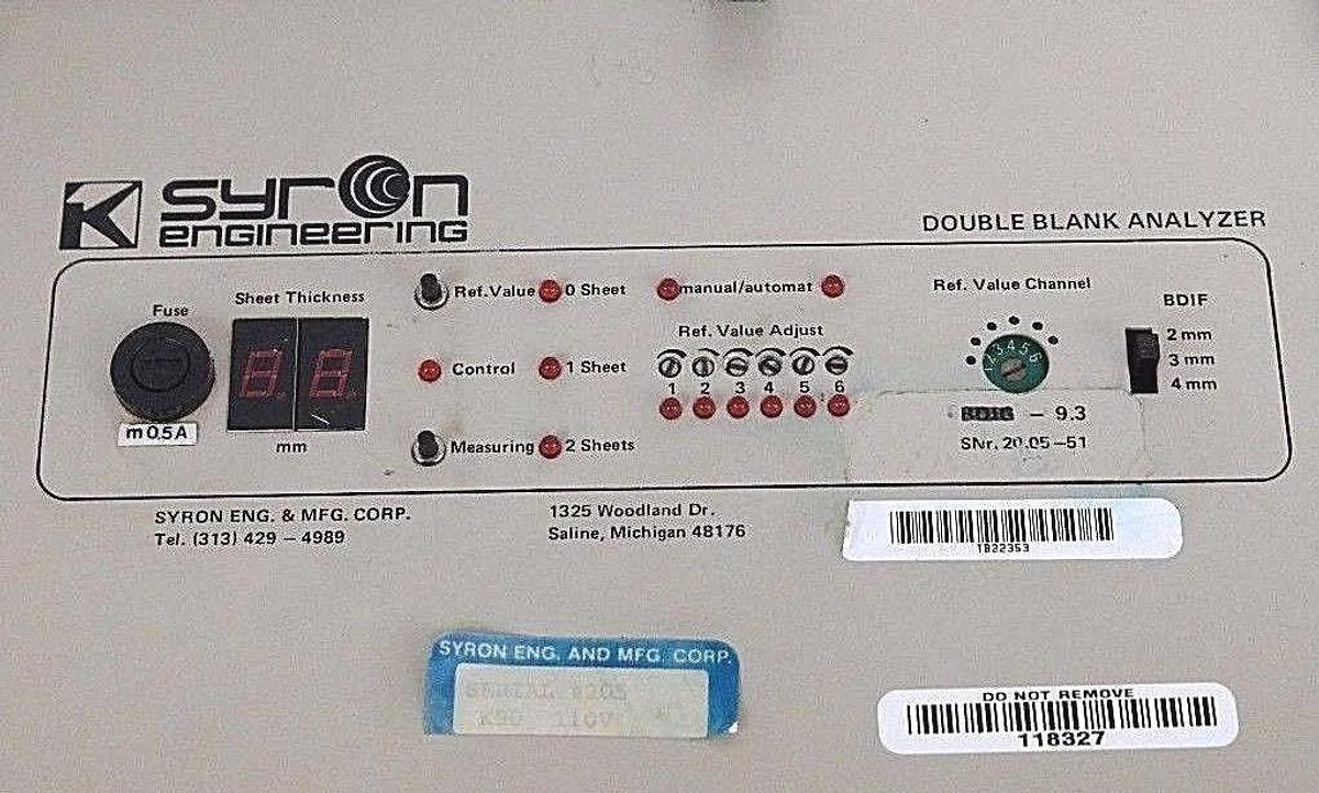 Refurbished REPAIRED SYRON K90-110V DOUBLE BLANK ANALYZER K90110V
