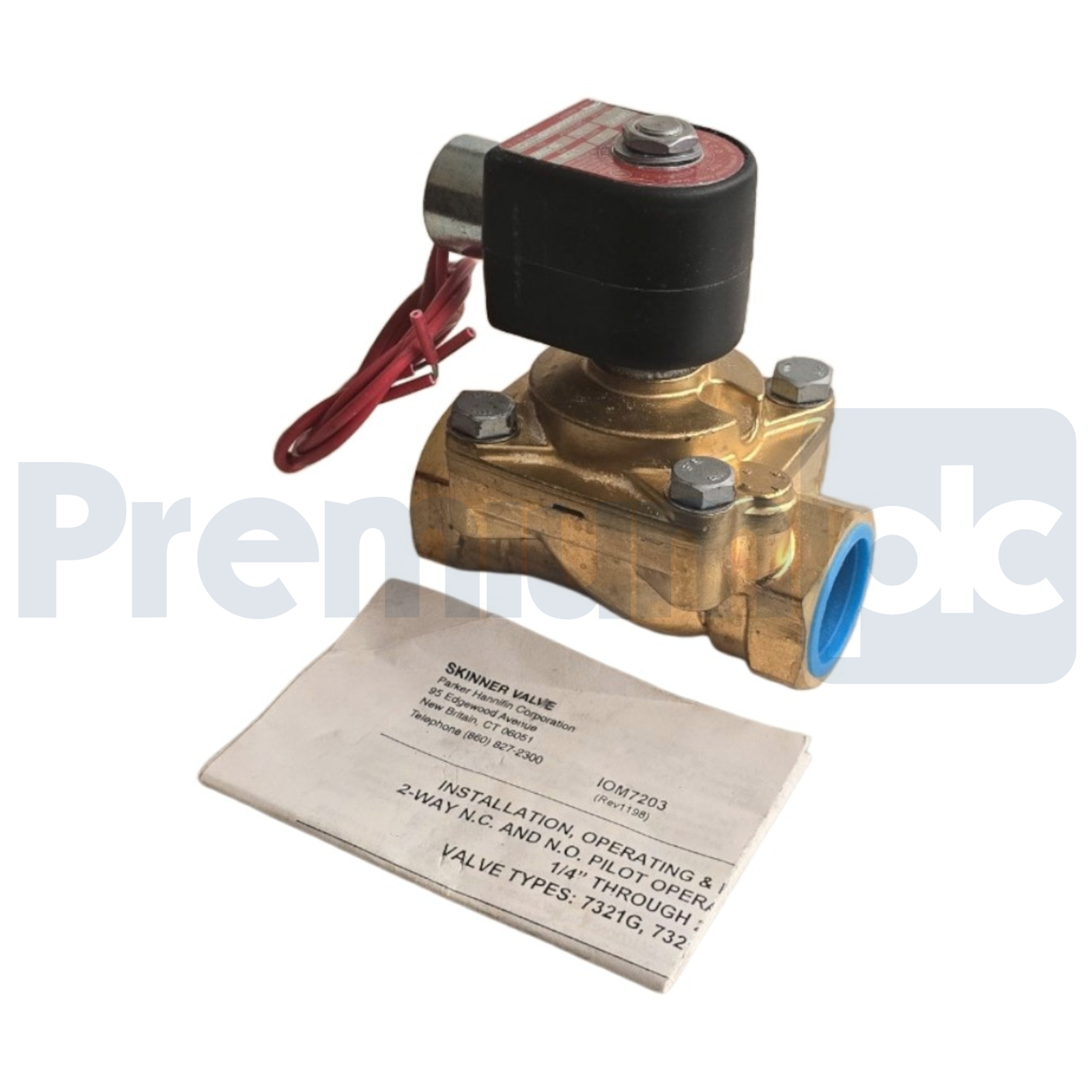 Used PARKER SKINNER 7321GBN64N00N0H111C2 2-WAY NC 1"NPT 24VDC BRASS PILOT VALVE NSNP