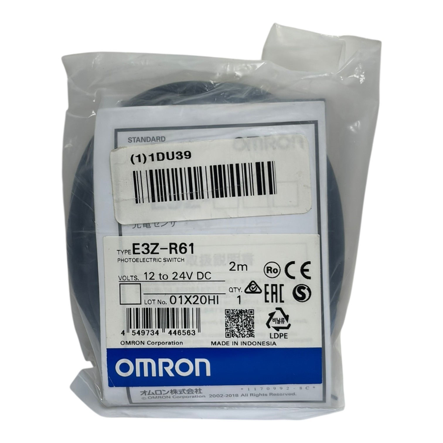 Omron E3Z-R61 Retro-Reflective Photoelectric Switch 12-24V 2M New Sealed Surplus