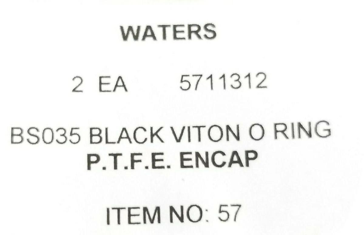Used LOT OF 2 NEW WATERS 5711312 BS035 BLACK VITON O-RINGS