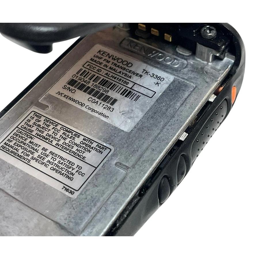 Used Kenwood TK-3360-K UHF Radio KSC-25LS Charger Midport MKNB26 Battery *No Antenna*