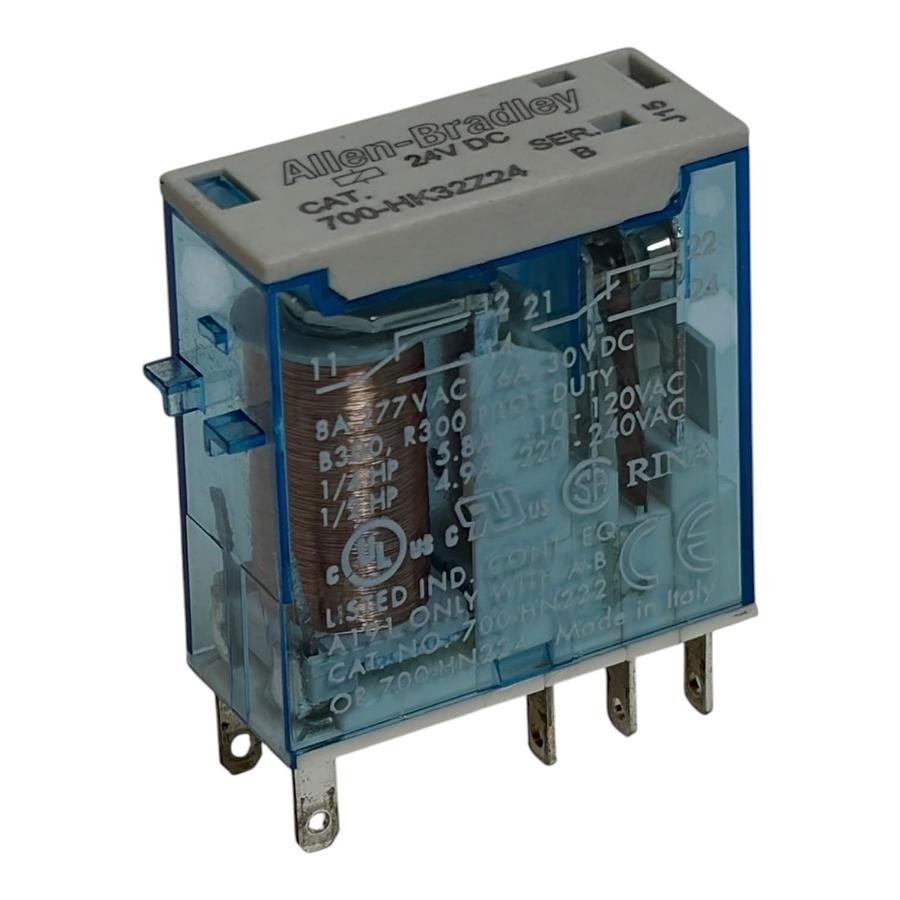 Used New Allen-Bradley 700-HK32Z24 24VDC 8A Slim Blade Power Relay Ser B
