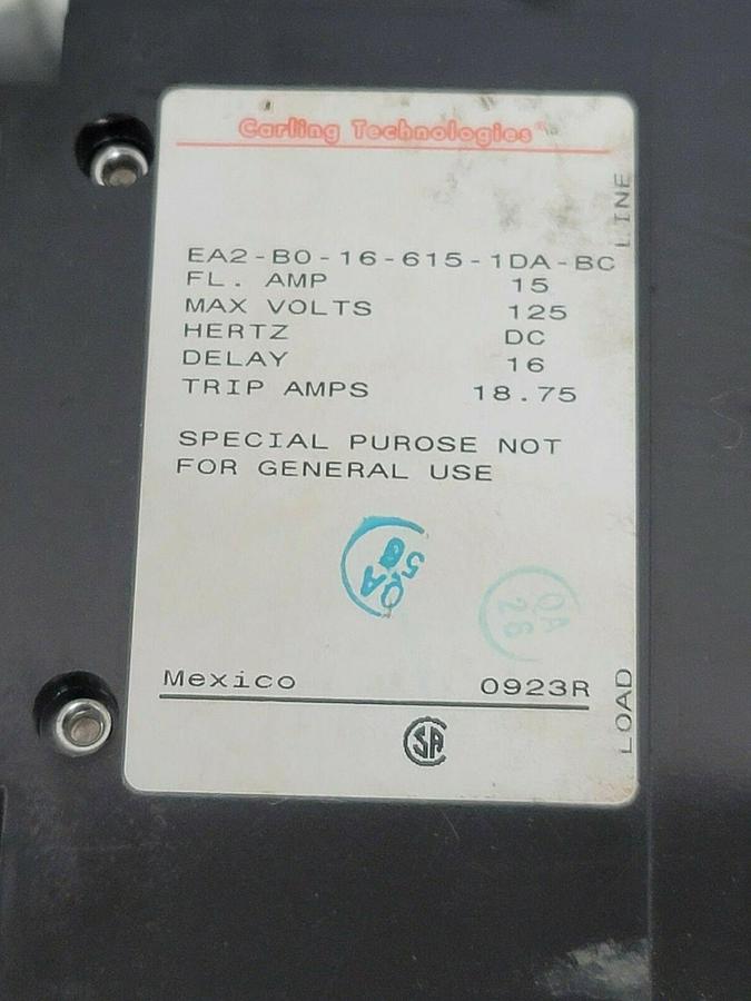 Used LOT OF 6 NEW CARLING SWITCH EA2-B0-16-615-1DA-BC CIRCUIT BREAKERS AD-9429