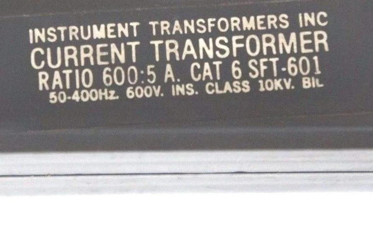 Used INSTRUMENT TRANSFORMERS INC 6SFT601 CUTLER HAMMER 42-3073-8 RATIO 600:5