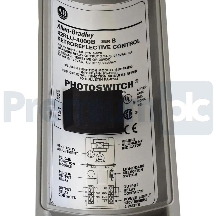 Allen Bradley 42RLU-4000B /B Photoswitch Retroreflective Photoelectric Sensor