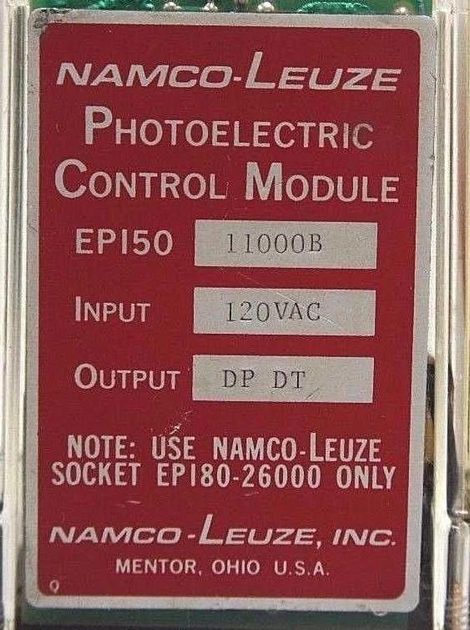 Used NAMCO LEUZE EP150-11000B PHOTOELECTRIC CONTROL MODULE W/ EP180-26000 BASE