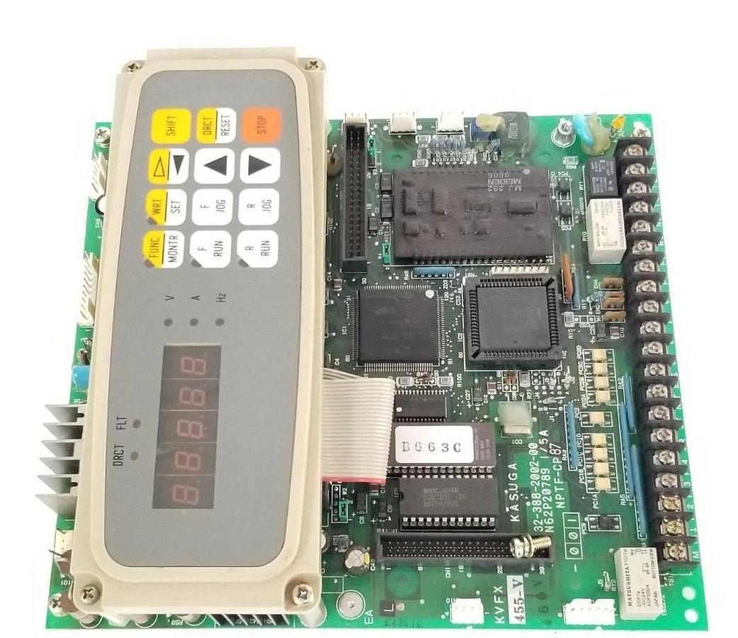 Used KASUGA 32-388-2002-00 BOARD N62P20789 1/5A NPTF-CP87 W/ 32-350-2001-02 INTERFACE