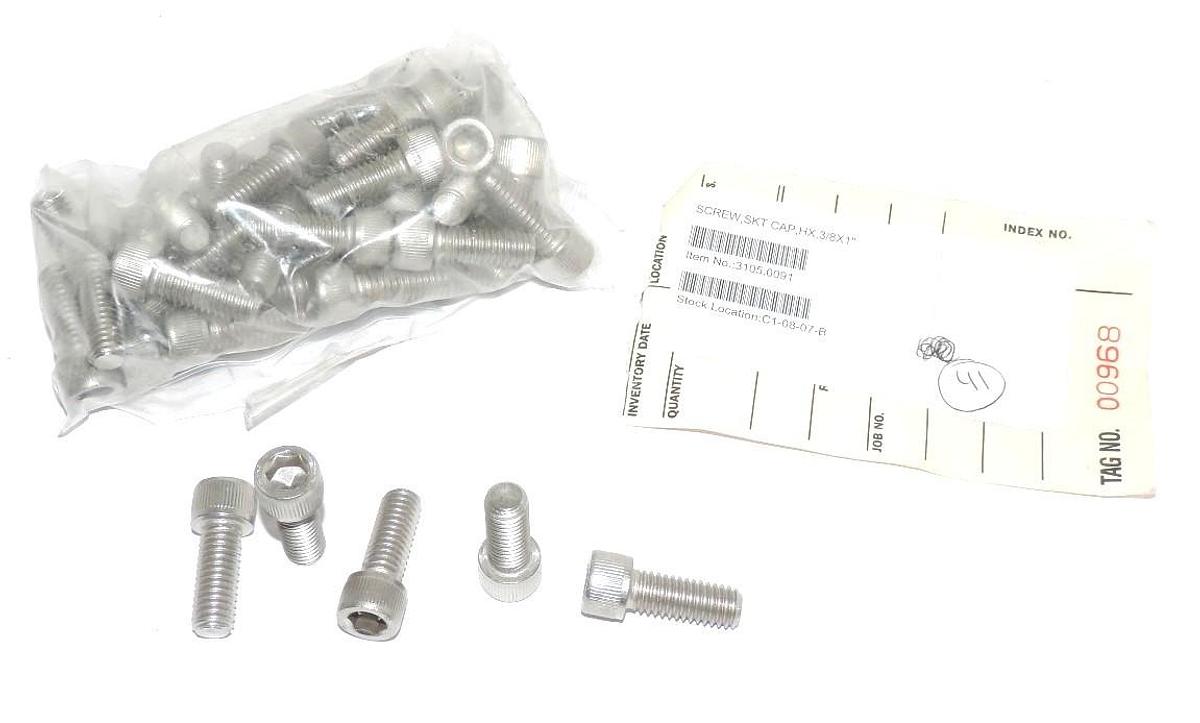 Used LOT OF 41 NEW SKT 3105.0091 CAP SCREWS 3/8"X1"