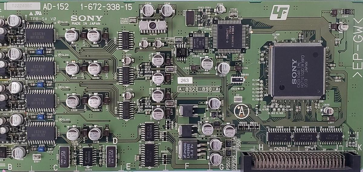 Used SONY AD-152 1-672-338-15 DIGITAL SURVEILLANCE VIDEO INPUT BOARD A-8320-890-A