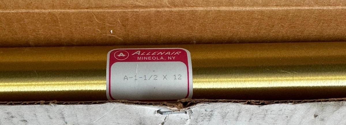 NEW ALLENAIR CORP A-1-1/2X12 / A11212 BRASS PNEUMATIC CYLINDER NOS