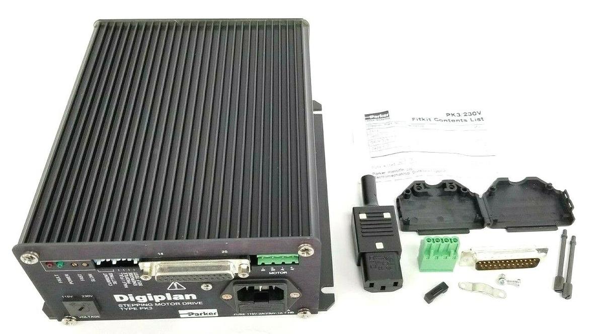 Used NIB PARKER PK3/230V STEPPING MOTOR DRIVE 115/230V 50/60HZ 150VA W/ FITKIT PK3
