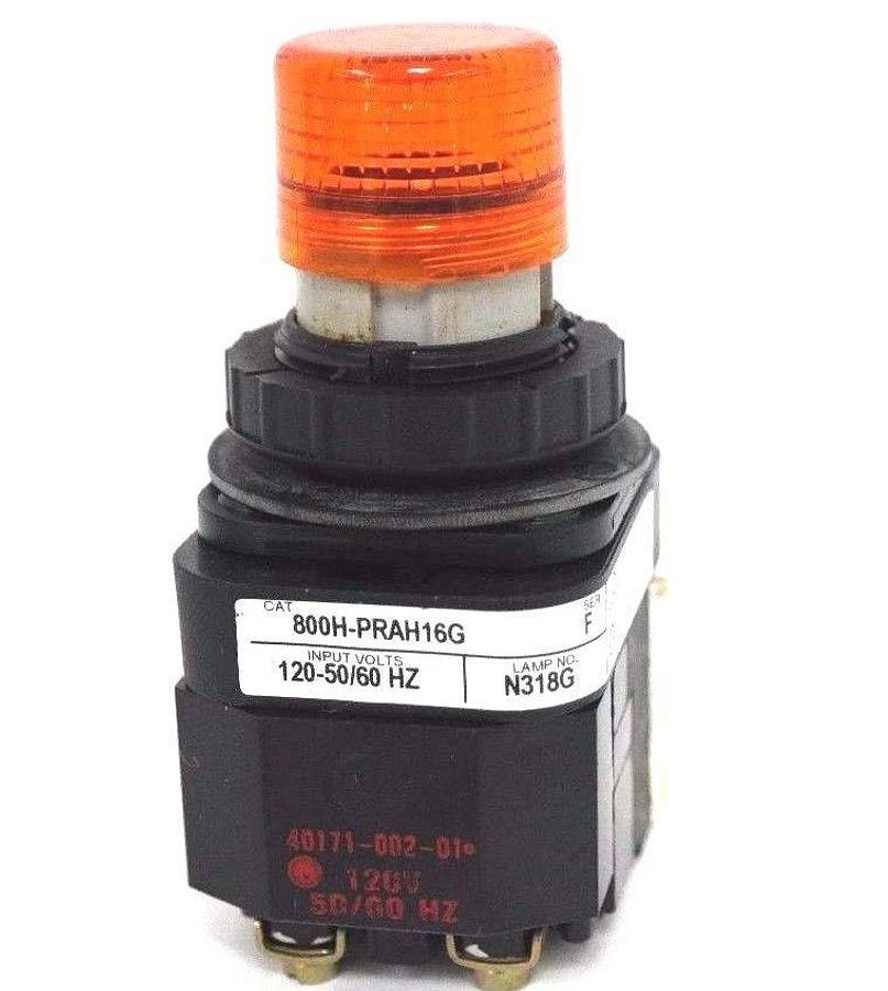 Used ALLEN BRADLEY 800H-PRAH16G PUSHBUTTON 800HPRAH16G SER. F, 800H-PRAH16A