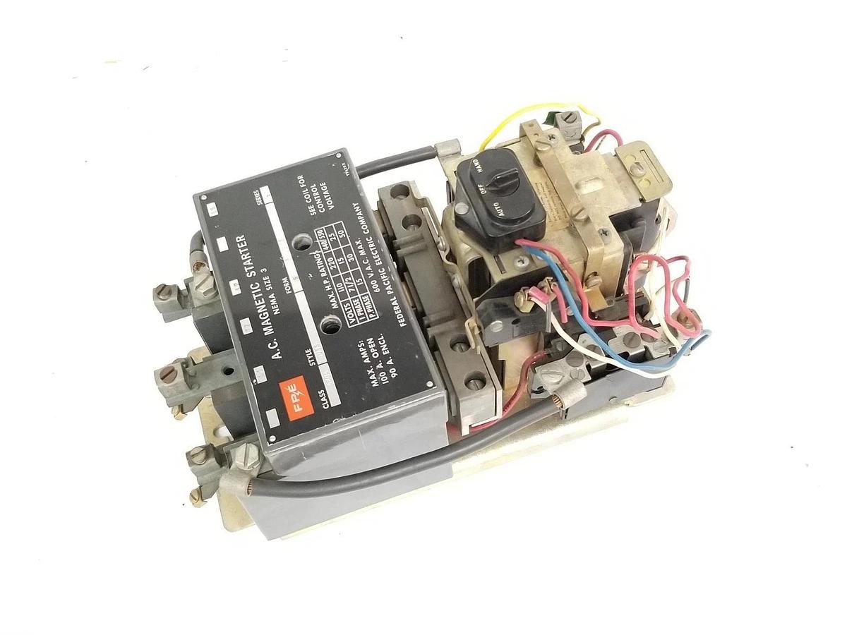 Used FEDERAL PACIFIC 4204-BU33-S MAGNETIC STARTER 110V, 60C, SER. B, 4204-BU33