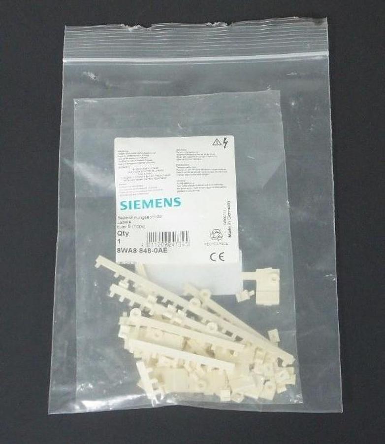 Used NEW SIEMENS 8WA8-848-0AE LABEL MARKER NUMBER 5 TOTAL 100