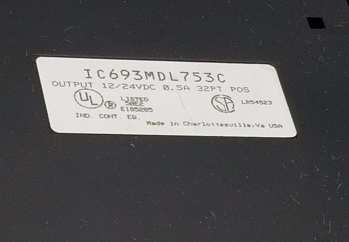 Used GE FANUC IC693MDL753C OUTPUT MODULE 0.5A, 32 PT POS, 12/24 VDC