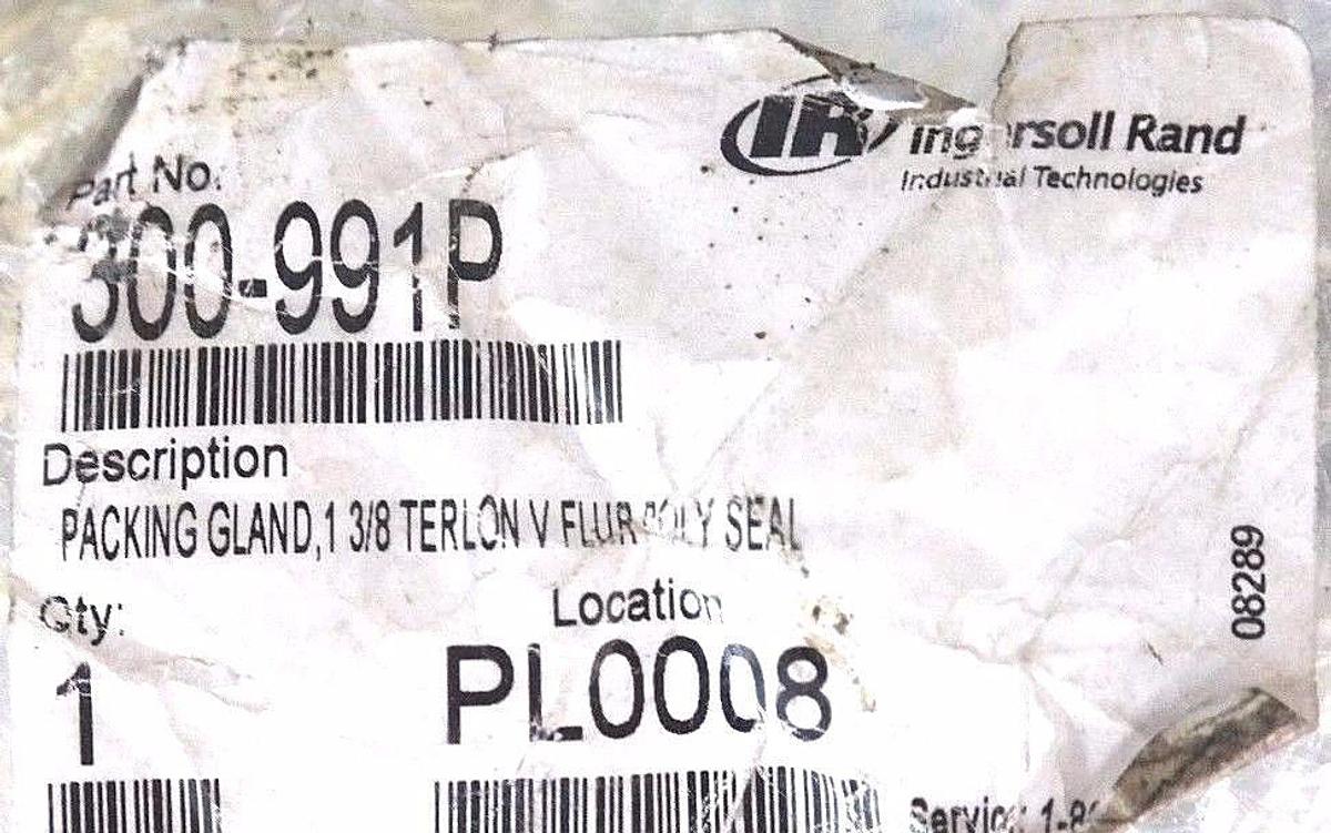 Used NEW INGERSOLL RAND 300-991P PACKING GLAND 1-3/8 TERLON V FLUR POLY SEAL 300991P