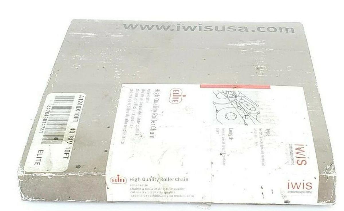 NEW ELITE IWIS A1240X10FT 40 RIV 10FT ROLLER CHAIN