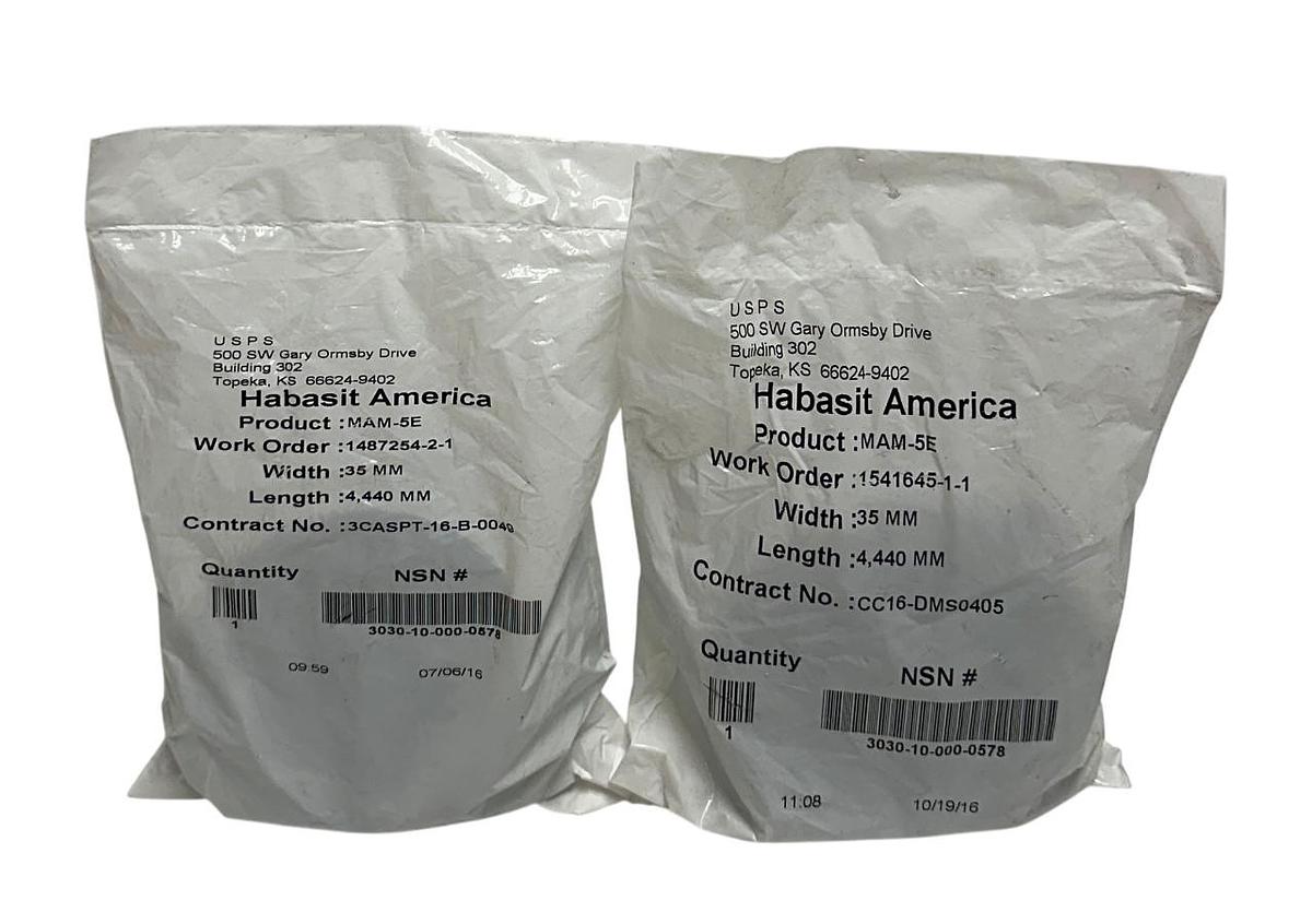 Used 2 HABASIT AMERICA MAM-5E / MAM5E CONVEYOR BELTS W: 35mm L: 4,440mm NSFS