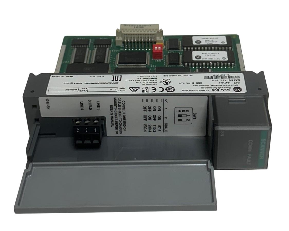 Used ALLEN BRADLEY 1747-SN /B SLC 500 REMOTE I/O SCANNER MODULE RIO PORT 1747SN NSNP