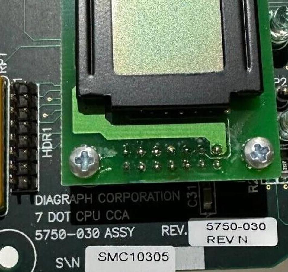NEW DIAGRAPH 5750-030 / 5750030 7-DOT CPU CCA REV. N W/ KEYPAD AND DISPLAY