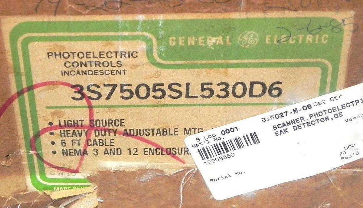 Used GENERAL ELECTRIC 3S7505SL530D6 PHOTOELECTRIC LIGHT SOURCE
