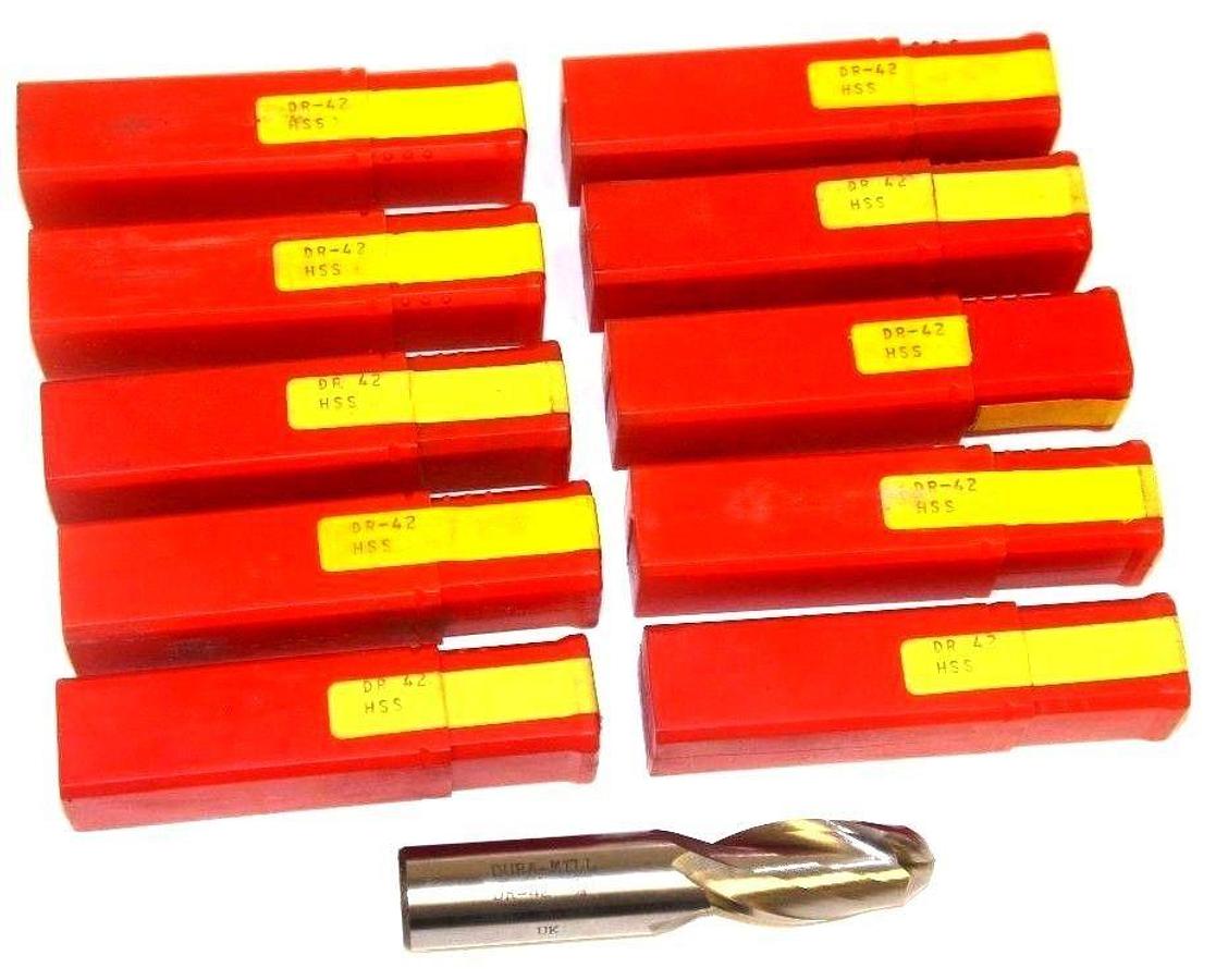 Used LOT OF 10 NEW DURA-MILL DR-42 3/4" END MILLS HSS 4.286"