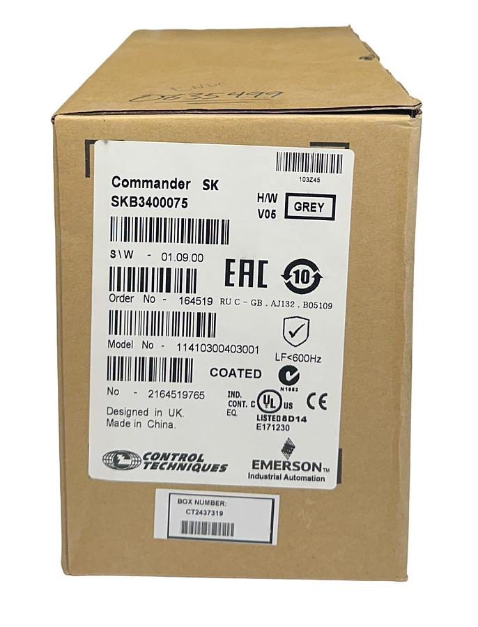Used CONTROL TECHNIQUES SKB3400075 / 11410300403001 Commander SK DRIVE 1HP/.75kW NSMP