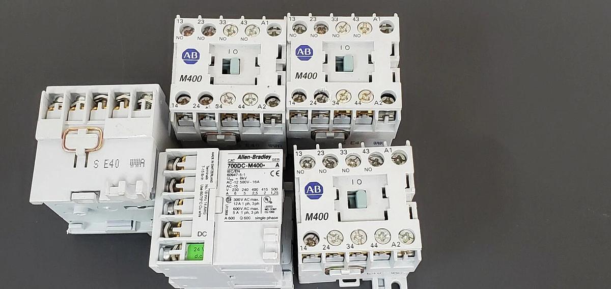Used LOT OF 5 ALLEN BRADLEY 700DC-M400 RELAYS 24V DC, SER. A, 700DCM400