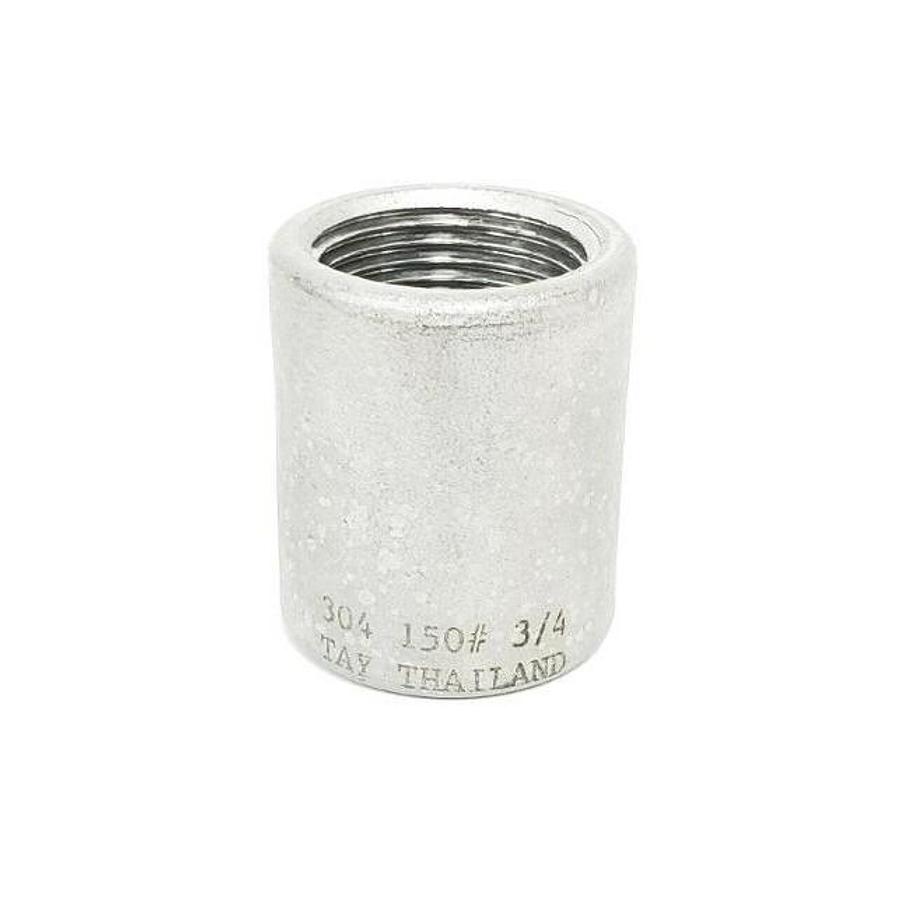 Used LOT OF 3 NEW GENERIC 304-150#-3/4 COUPLINGS, 304 STAINLESS STEEL, 150#, 3/4"