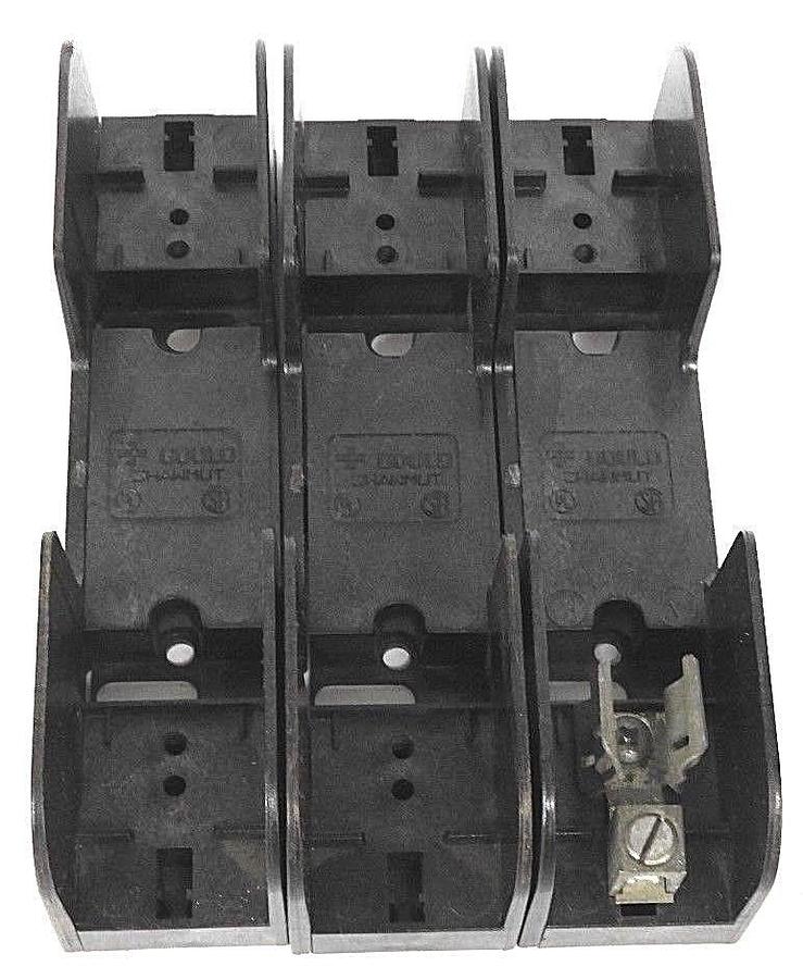 Used LOT OF 3 GOULD SHAWMUT 60301 FUSE HOLDERS 600V 30A H/K FUSES