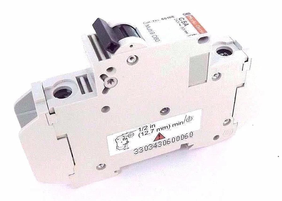 Used NIB SQUARE D MULTI 9 C60 MINIATURE CIRCUIT BREAKER 60106, 5A, 1POLE, C CURVE