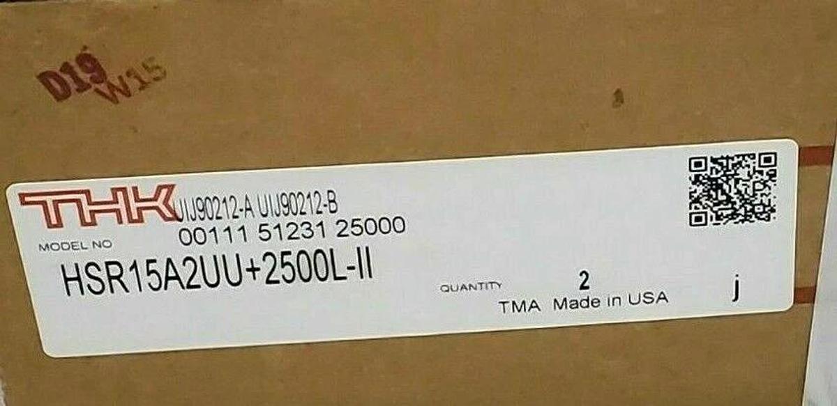 Used SET OF 2 NIB THK HSR15A2UU+2500L-LL LINEAR BEARING AND GUIDE ASSEMBLIES
