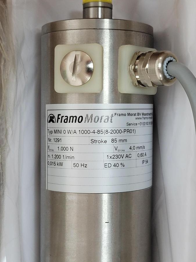 Used NEW FRAMO MORAT MINI-0-W/A-1000-4-85(8-2000-PRO1) LINEAR ACTUATOR MINI0WA1000485