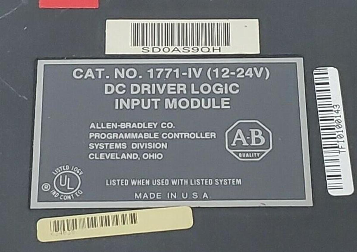 Used REPAIRED ALLEN-BRADLEY 1771-IV (12-24V) DC LOGIC INPUT MODULE