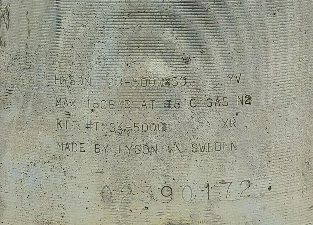 Used HYSON T2B-5000/50 GAS SPRING MAX 150BAR, T2B500050