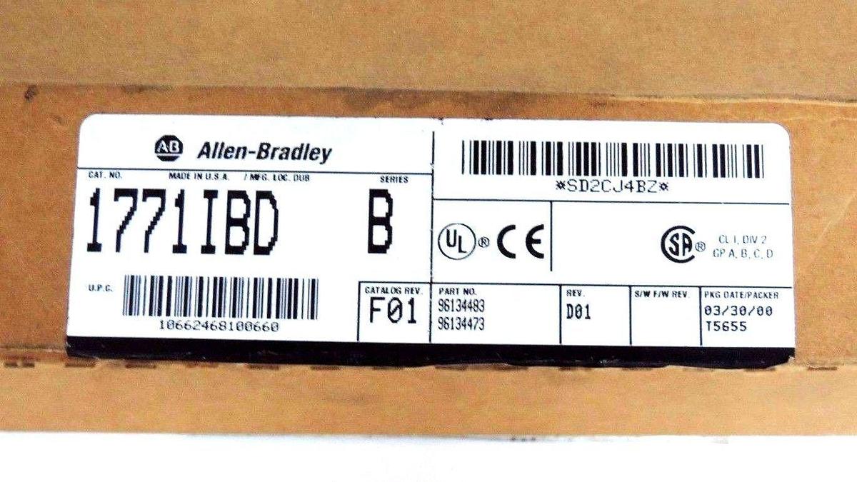 Used ALLEN BRADLEY 1771-IBD SER. B INPUT MODULE REV. D01, CAT. REV. F01, 1771IBD
