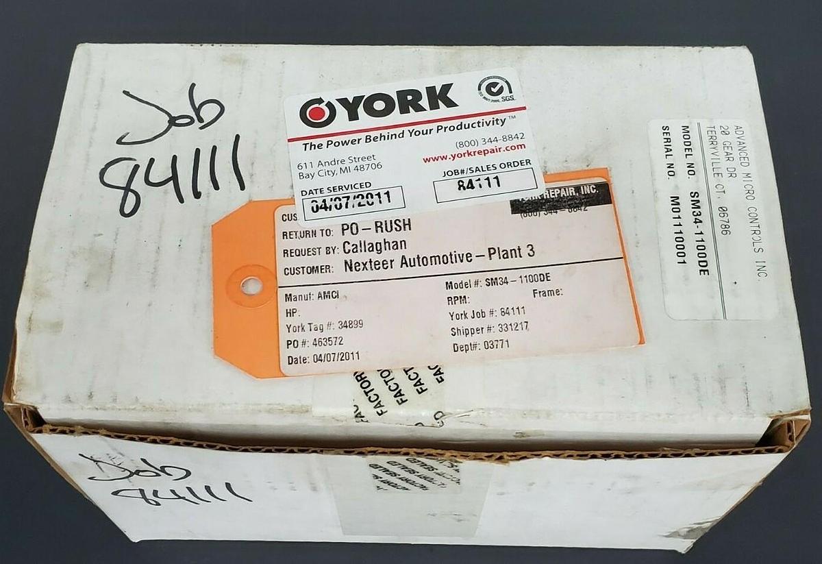 Used ADVANCED MICRO CONTROLS SM34-1100DE STEPPER MOTOR W/ ENC34-1000 (REPAIRED)