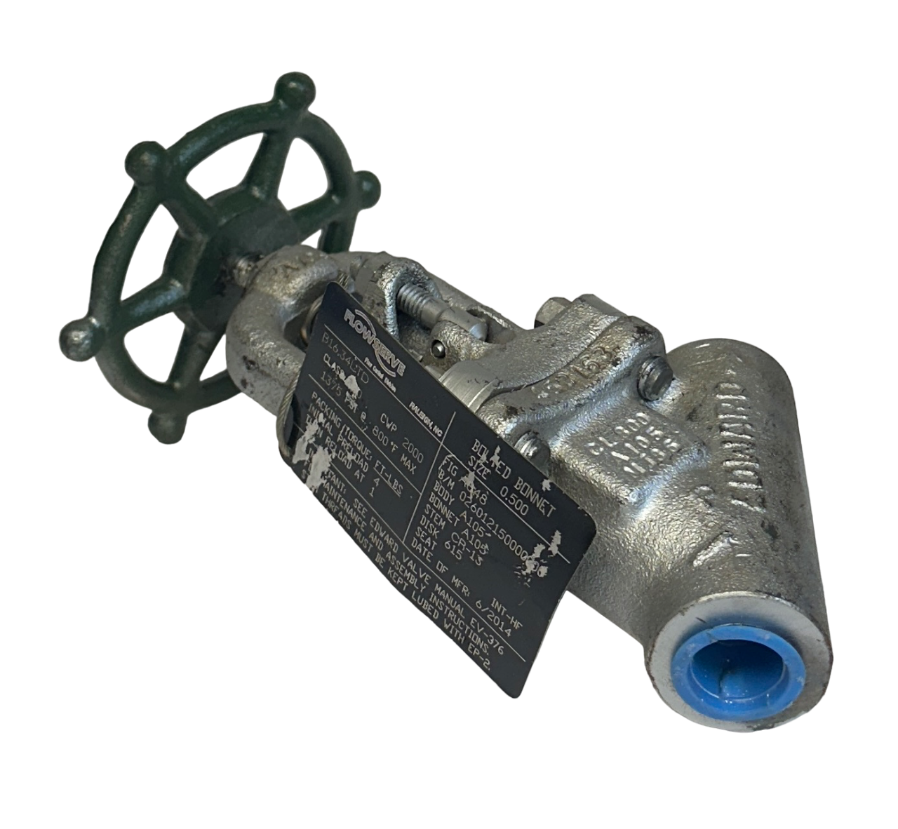 Used FLOWSERVE B16.34LTD / B1634LTD BOLTED BONNET VALVE SIZE 0.500 BODY A105 NSNP