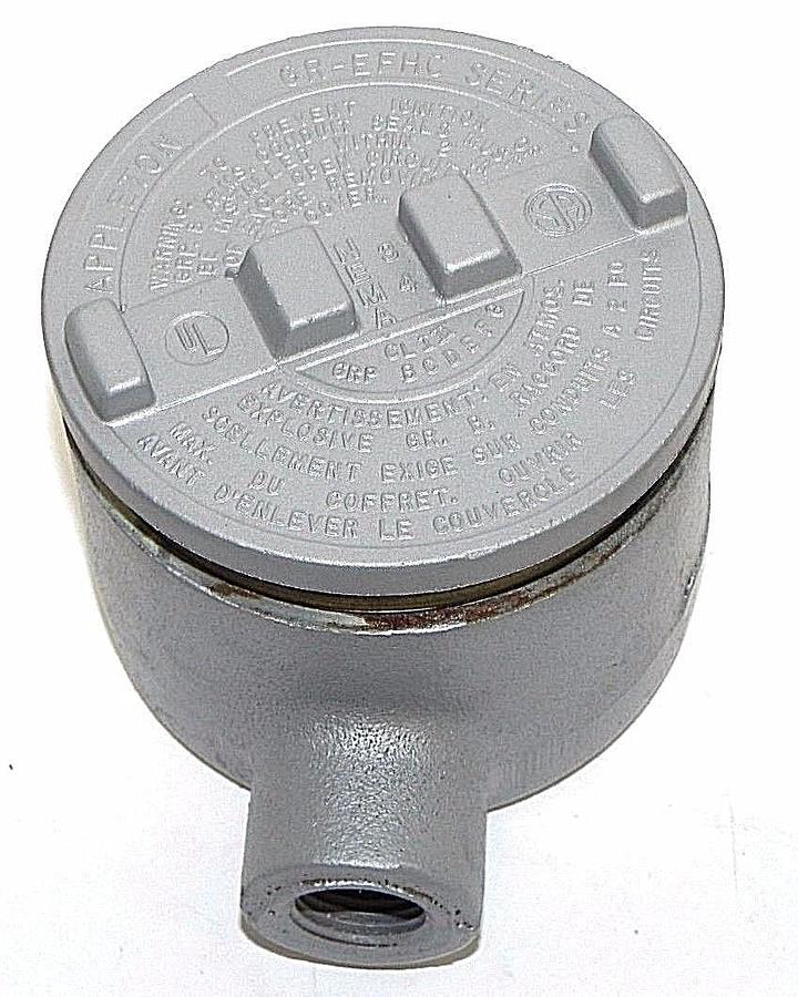 Used NEW APPLETON GR-EFHC SERIES CONDUIT OUTLET BOX 3WAY .75INCH NPT NEMA 3/4