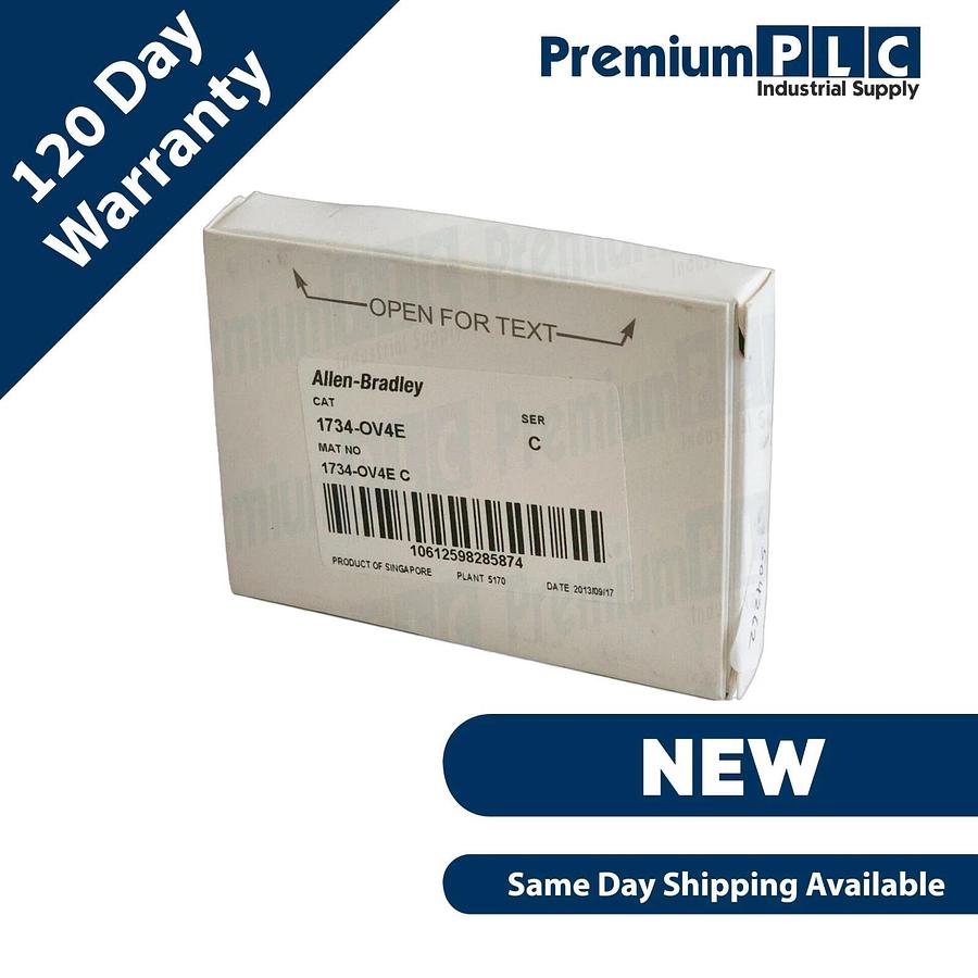 Used NEW ALLEN BRADLEY 1734-OV4E /C OUTPUT MODULE 24VDC I/O 4 POINTS DIN MOUNTED