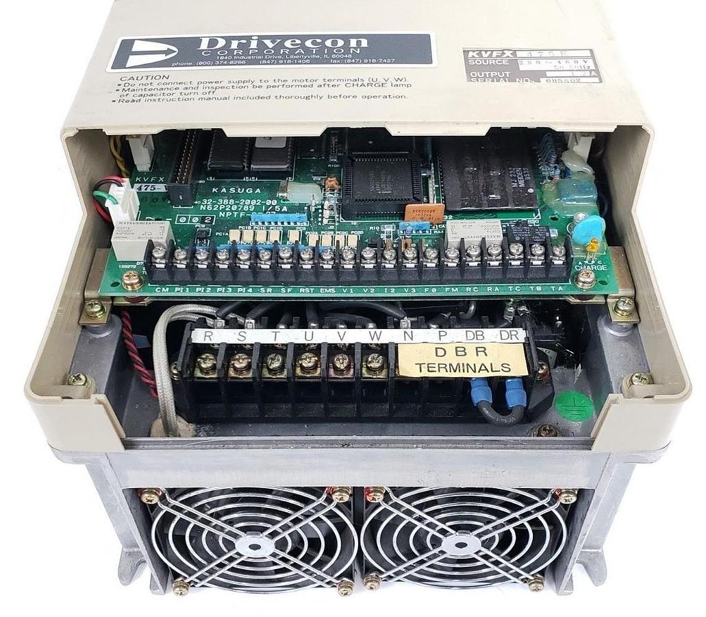 Used DRIVECON KVFX-475-E TRANSISTOR INVERTER KVFX475E *MISSING WIRING INSERT*