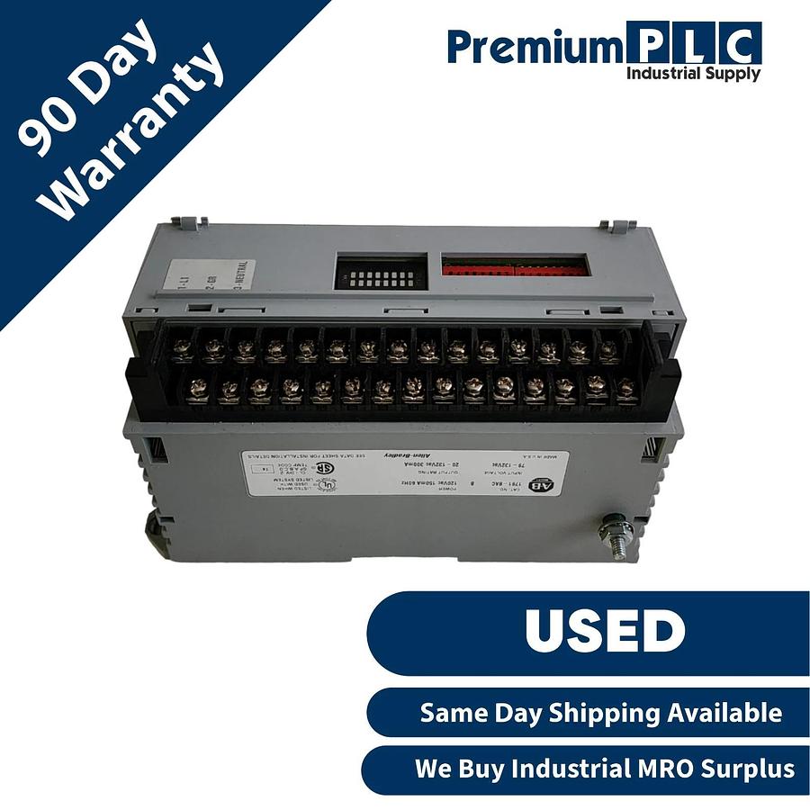 Used USED ALLEN BRADLEY 1791-8AC /B AC BLOCK I/O MODULE 8IN/8OUT 120VAC 17918AC