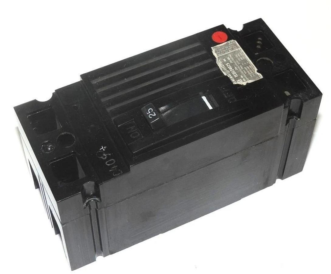 Used GENERAL ELECTRIC TED124025 CIRCUIT BREAKER 480VAC, 25A, 250VDC