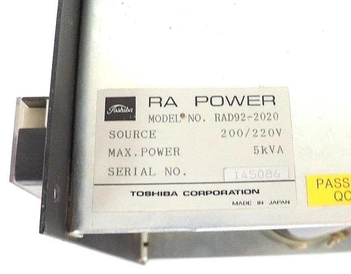 Used TOSHIBA RA POWER RAD92-2020 DC POWER SUPPLY 200/220V 5KVA MAX POWER RAD922020