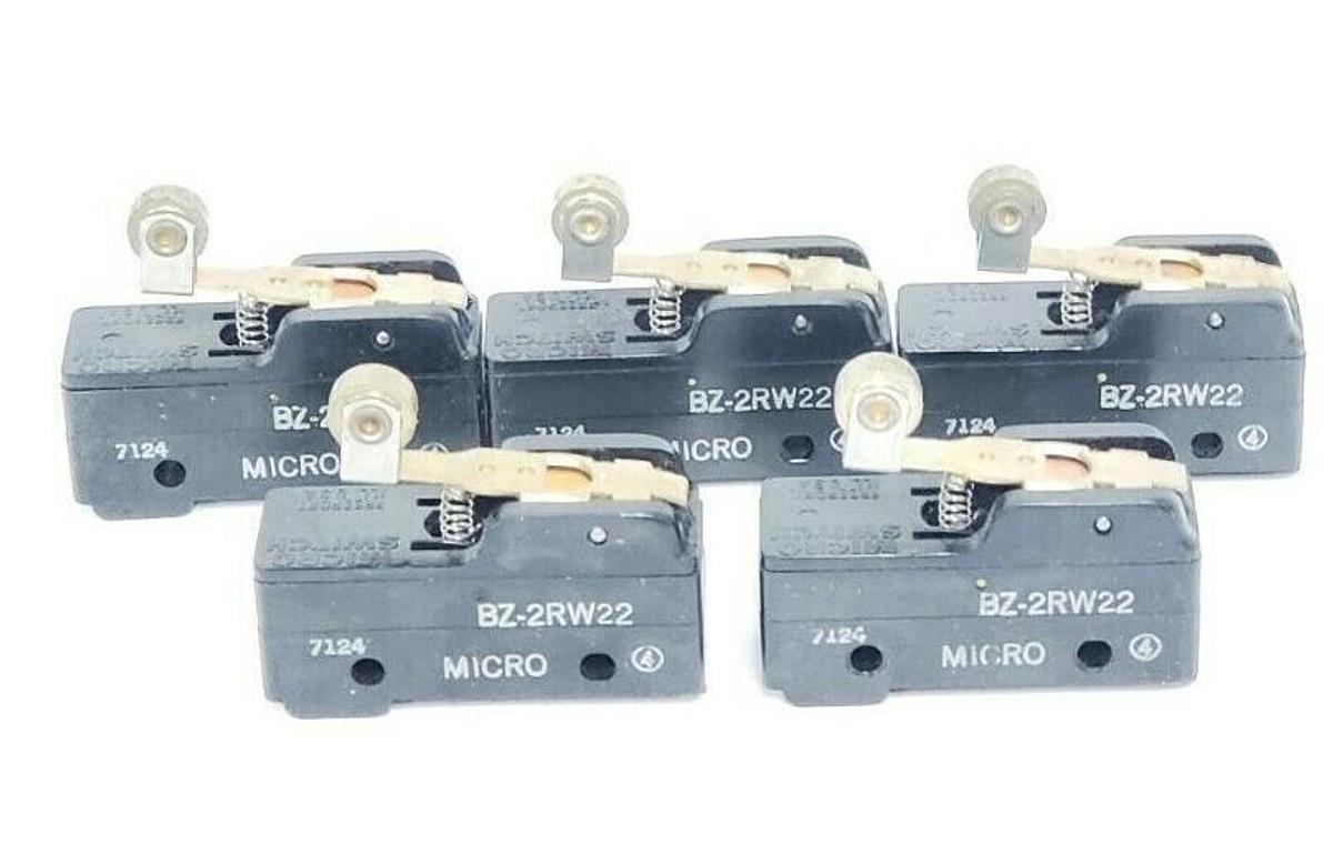 Used LOT OF 5 HONEYWELL MICRO SWITCH BZ-2RW22 LEVER ROLLER LIMIT SWITCHES 15AMP