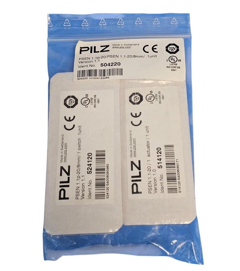 NEW PILZ PSEN 1.1P-20/PSEN 1.1-20/8MM/ 1UNIT IDENT. NO. 504220 SAFETY SWITCH