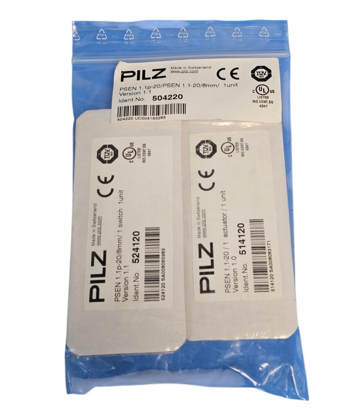 NEW PILZ PSEN 1.1P-20/PSEN 1.1-20/8MM/ 1UNIT IDENT. NO. 504220 SAFETY SWITCH