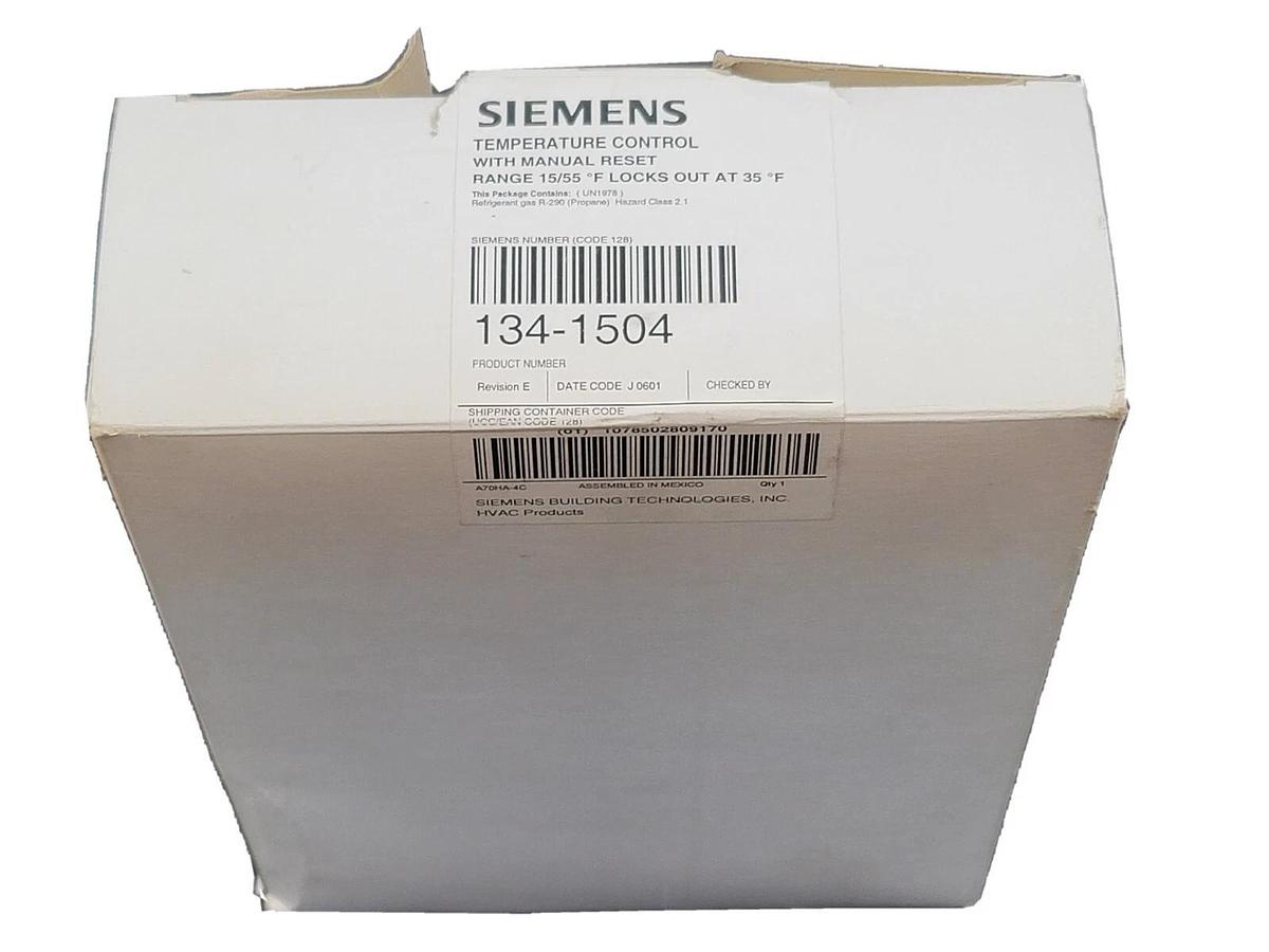 NIB SIEMENS 134-1504 TEMPERATURE CONTROL 1341504 W/ MANUAL RESET