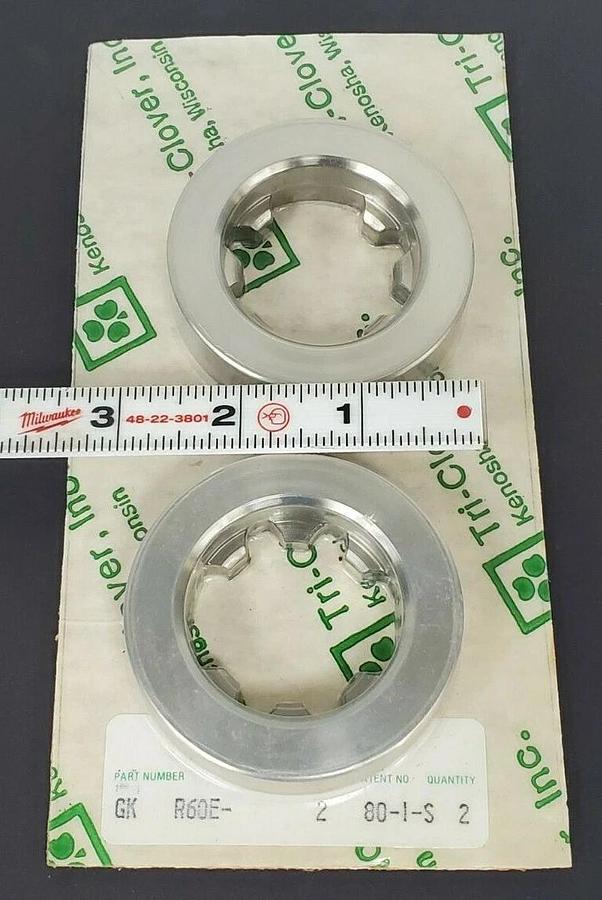 Used LOT OF 2 NEW TRI-CLOVER GK R60E-2-80-1-S SS WEAR RINGS 316L